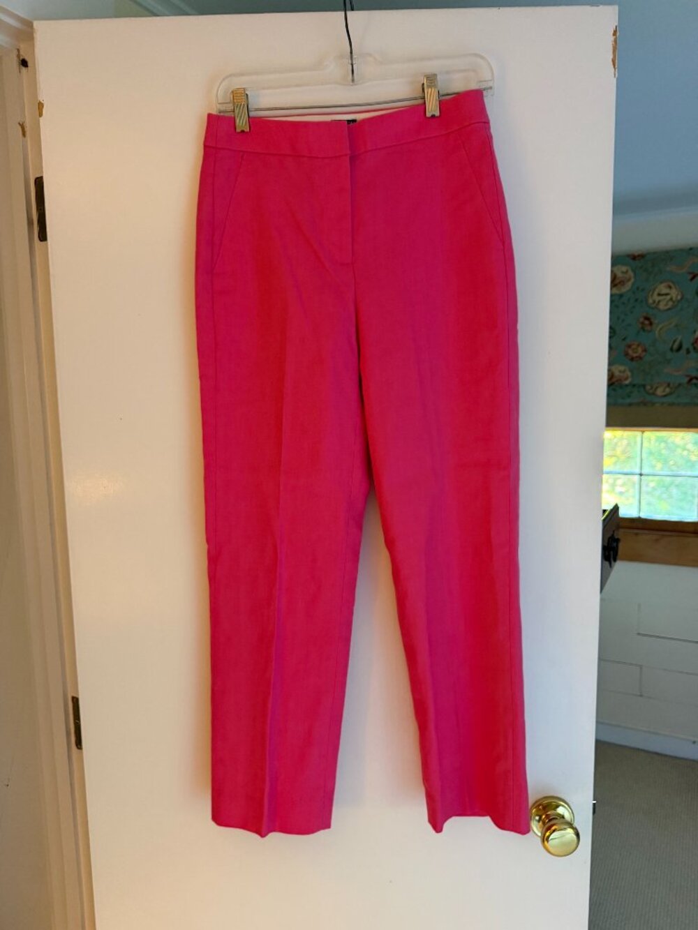 J.Crew: Pink Linen Kate Pant: Size 2; New with Tags